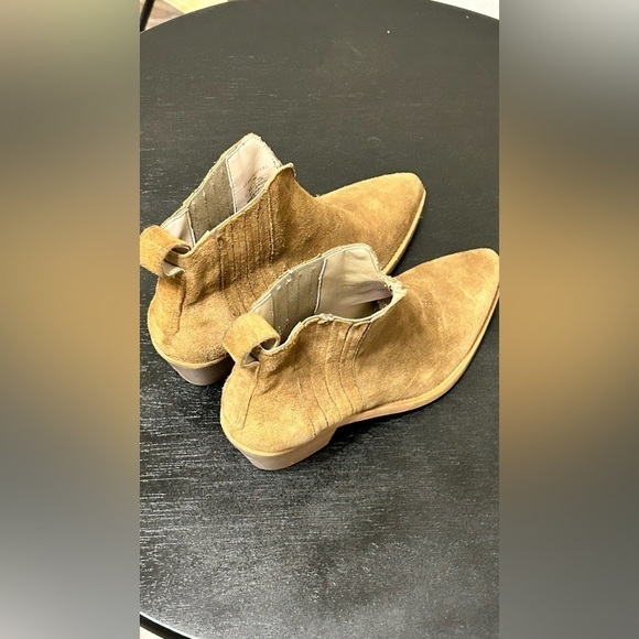 Zara Women's Pointed Toe Pull-on Block Heels Suede Ankle Bootie - Picture 6 of 8